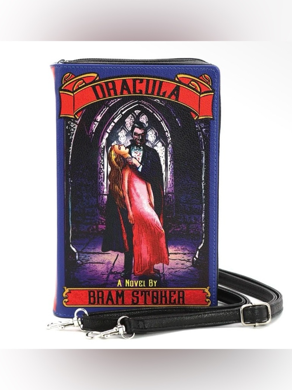 Colored Dracula Book Clutch Bag in Vinyl